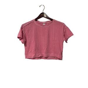 Girls Pink Old Navy Cropped Boxy T-Shirt, Size 10/12, Large, 1389-Y